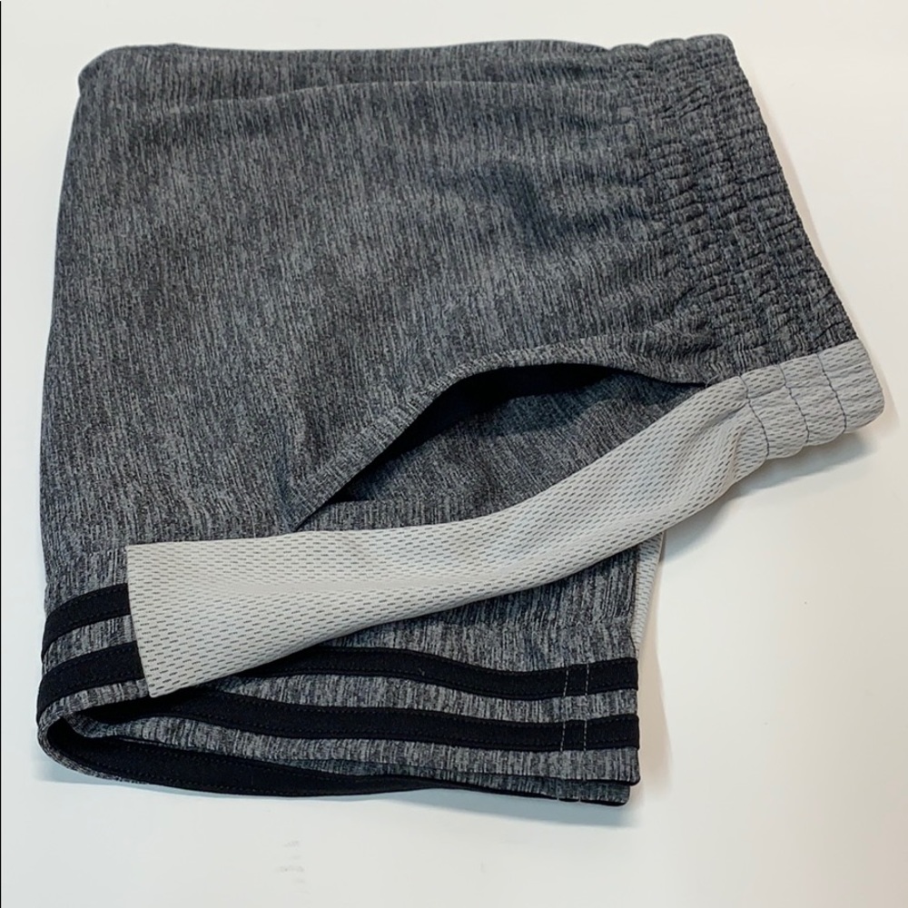 Adidas XL Shorts for Boys Heather Grey w/ Black and White